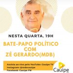 Zé Gerardo será entrevistado na Cauípe TV nesta quarta (21)